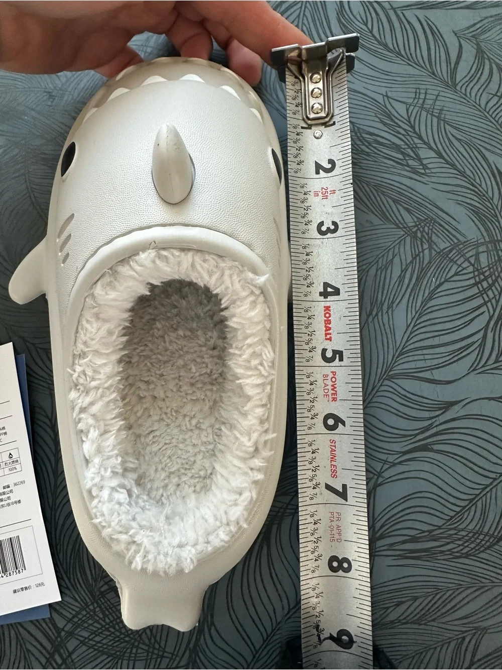 Kids Shark Clog Slippers in Cream - Cozy Fuzzy Lining